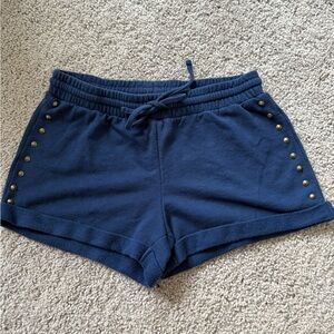 True Craft Navy Shorts with Gold Studs